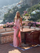 Lilith | Halter Neck Wrap Maxi – Deep V Cross Front Split Evening Summer Dress