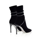 Lilou | Rhinestone Ankle Boots – Evening Pointed Toe Stiletto Heel Wrap Straps