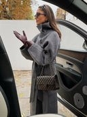 Linda | Belted High Neck Maxi Coat – Long Sleeve Button Front Outerwear