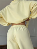 Lisette | Two Piece Sweat Set – Casual Half Zip Long Sleeve Wide Leg Pants