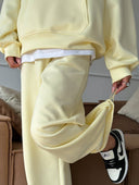 Lisette | Two Piece Sweat Set – Casual Half Zip Long Sleeve Wide Leg Pants