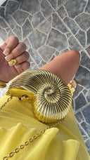 Liv | Nautilus Shell Clutch – Evening Event Spiral Ridged Hard Body