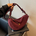 Loretta | Crescent Shoulder Bag – Knotted Strap Zip Top