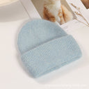 Lorraine | Fuzzy Knit Beanie – Winter Ribbed Foldover Cuff Rounded Crown