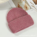Lorraine | Fuzzy Knit Beanie – Winter Ribbed Foldover Cuff Rounded Crown
