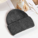 Lorraine | Fuzzy Knit Beanie – Winter Ribbed Foldover Cuff Rounded Crown