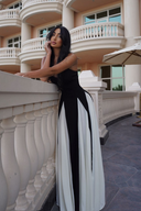 Lovie | Two Tone Maxi – Strapless Colour Block Formal Evening Wedding Guest Dress