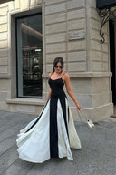 Lovie | Two Tone Maxi – Strapless Colour Block Formal Evening Wedding Guest Dress