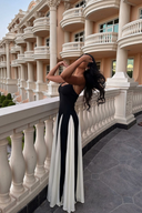 Lovie | Two Tone Maxi – Strapless Colour Block Formal Evening Wedding Guest Dress