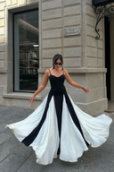 Lovie | Two Tone Maxi – Strapless Colour Block Formal Evening Wedding Guest Dress