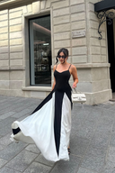 Lovie | Two Tone Maxi – Strapless Colour Block Formal Evening Wedding Guest Dress