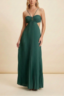 Luella | Halter Neck Pleated Maxi – Cut Out Summer Wedding Guest Dress