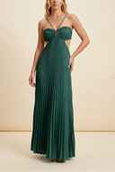 Luella | Halter Neck Pleated Maxi – Cut Out Summer Wedding Guest Dress