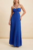 Luella | Halter Neck Pleated Maxi – Cut Out Summer Wedding Guest Dress