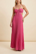 Luella | Halter Neck Pleated Maxi – Cut Out Summer Wedding Guest Dress