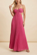 Luella | Halter Neck Pleated Maxi – Cut Out Summer Wedding Guest Dress