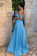 Luella | Halter Neck Pleated Maxi – Cut Out Summer Wedding Guest Dress