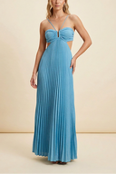 Luella | Halter Neck Pleated Maxi – Cut Out Summer Wedding Guest Dress