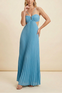 Luella | Halter Neck Pleated Maxi – Cut Out Summer Wedding Guest Dress
