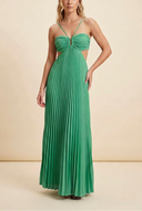 Luella | Halter Neck Pleated Maxi – Cut Out Summer Wedding Guest Dress