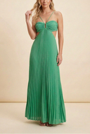 Luella | Halter Neck Pleated Maxi – Cut Out Summer Wedding Guest Dress