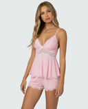 Luisa | Lace Trim Pajama Set – Sleepwear V Neck Spaghetti Strap Shorts