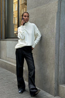 Macie | Turtleneck Knit Sweater – Casual Drop Shoulder Long Sleeve Ribbed Cuffs