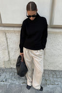 Macie | Turtleneck Knit Sweater – Casual Drop Shoulder Long Sleeve Ribbed Cuffs