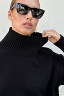 Macie | Turtleneck Knit Sweater – Casual Drop Shoulder Long Sleeve Ribbed Cuffs