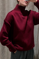 Macie | Turtleneck Knit Sweater – Casual Drop Shoulder Long Sleeve Ribbed Cuffs