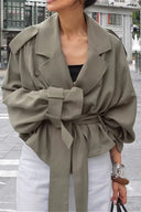 Macy | Belted Trench Jacket – Wide Lapel Long Sleeve