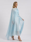Madelyn | Cape Sleeve Maxi Dress – Draped Long Sleeve Evening Gown