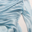 Madelyn | Cape Sleeve Maxi Dress – Draped Long Sleeve Evening Gown