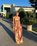 Maelynn | Floral Strapless Maxi Dress – Wedding Guest Summer Gown