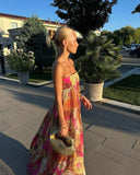 Maelynn | Floral Strapless Maxi Dress – Wedding Guest Summer Gown