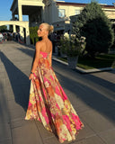 Maelynn | Floral Strapless Maxi Dress – Wedding Guest Summer Gown