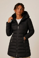 Shaina | Long Puffer Coat – Winter Hooded Zip Front Long Sleeve Pockets