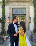 Makayla | Strapless Pleated Maxi Dress – Scarf Neck Tie Formal Wedding Guest Gown