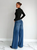 Malaysia | Ribbed Cutout Knit Top – Casual Long Sleeve Draped Buckle Front