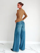Malaysia | Ribbed Cutout Knit Top – Casual Long Sleeve Draped Buckle Front