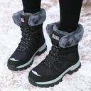 Malia | Mid Calf Winter Boots – Outdoor Lace Up Lug Sole Plush Cuff
