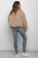 Marcy | Cropped Puffer Jacket – Winter Funnel Neck Zip Front Ribbed Cuffs