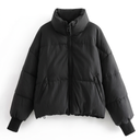 Marcy | Cropped Puffer Jacket – Winter Funnel Neck Zip Front Ribbed Cuffs