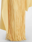 Mariah | Cape Fringe Maxi Dress – Round Neck Sleeveless Evening Gown