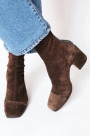Marisol | Square Toe Ankle Boots – Casual Panel Front Mid Block Heel