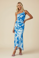 Marissa | Floral Mesh Maxi – One Shoulder Ruched Body-Con Wedding Guest Dress