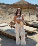 Marley | Sheer Ruffle Wide Leg Trousers – High Waist Flowy Beach Holiday Summer