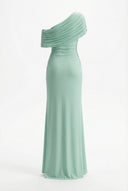 Melanie | Off Shoulder Maxi Dress – Ruched Draped Evening Formal Gown