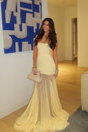 Melody | Strapless Maxi – Bandeau Sheer Mesh Skirt Formal Prom Wedding Guest Dress