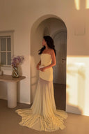 Melody | Strapless Maxi – Bandeau Sheer Mesh Skirt Formal Prom Wedding Guest Dress